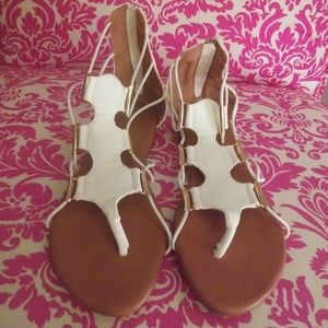 Wanted brand white leather gladiator sandals.